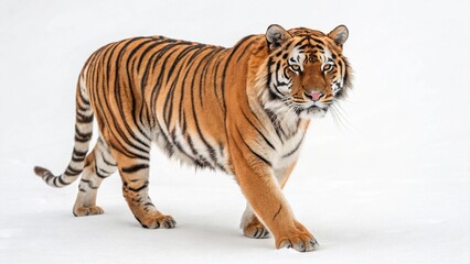 Obraz premium Indochinese Tiger in full view on white studio background