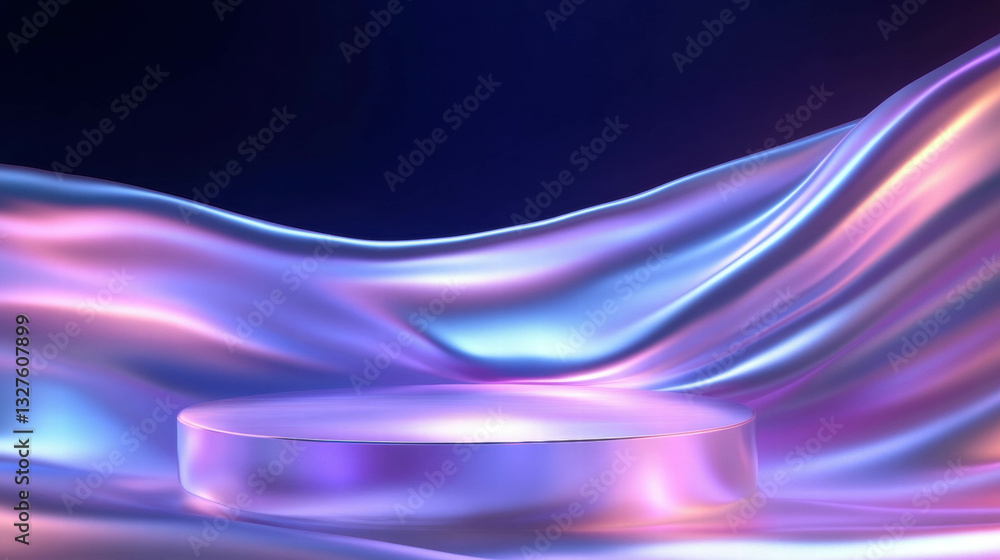 Aufkleber futuristic abstract background with shimmering podium for creative display design