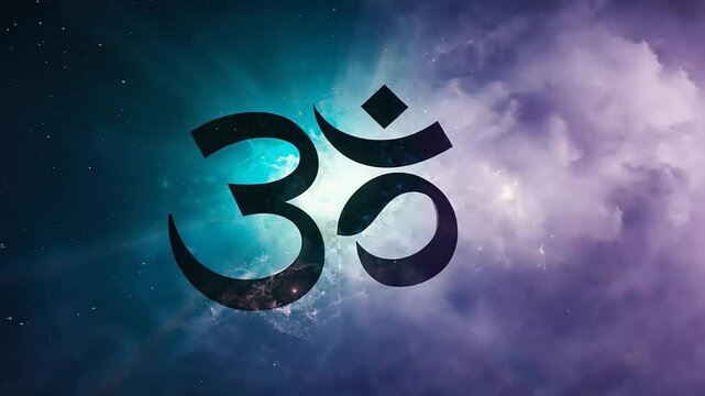 Om with Natural ElementsThe symbol 'Om' (ॐ) carved from stone