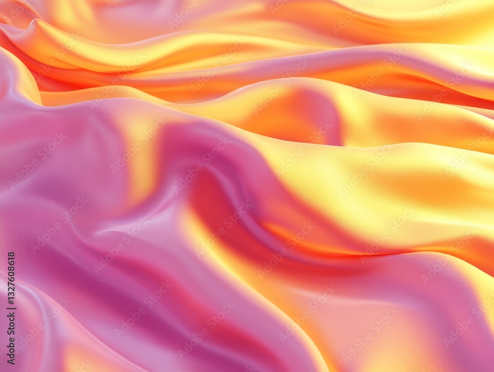 Poster a striking abstract composition featuring flowing orange and peach fabric, creating a serene and dre