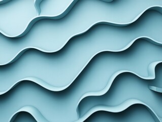 Fototapeta premium A tranquil vista of smooth, rolling hills in a soothing mint green tone, fostering a peaceful and calm mood, suitable for modern design endeavors