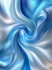 Obraz premium An abstract artwork with flowing lines and gentle blue and white gradients evokes a calm and fluid ambiance