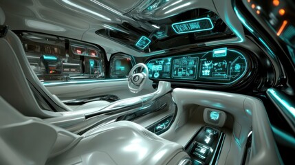 Futuristic Vehicle Interior Design With Advanced Technology