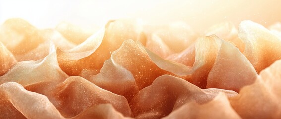 An enchanting abstract piece showcasing gentle, flowing curves in soothing beige and cream hues, evoking a peaceful and otherworldly atmosphere