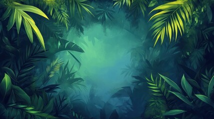 Lush Tropical Foliage Creates A Serene Green Frame