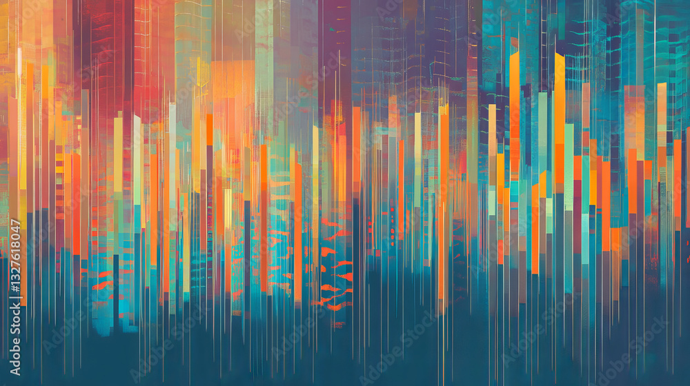 Aufkleber vector digital music equalizer audio waves design template audio signal visualization signal illustr