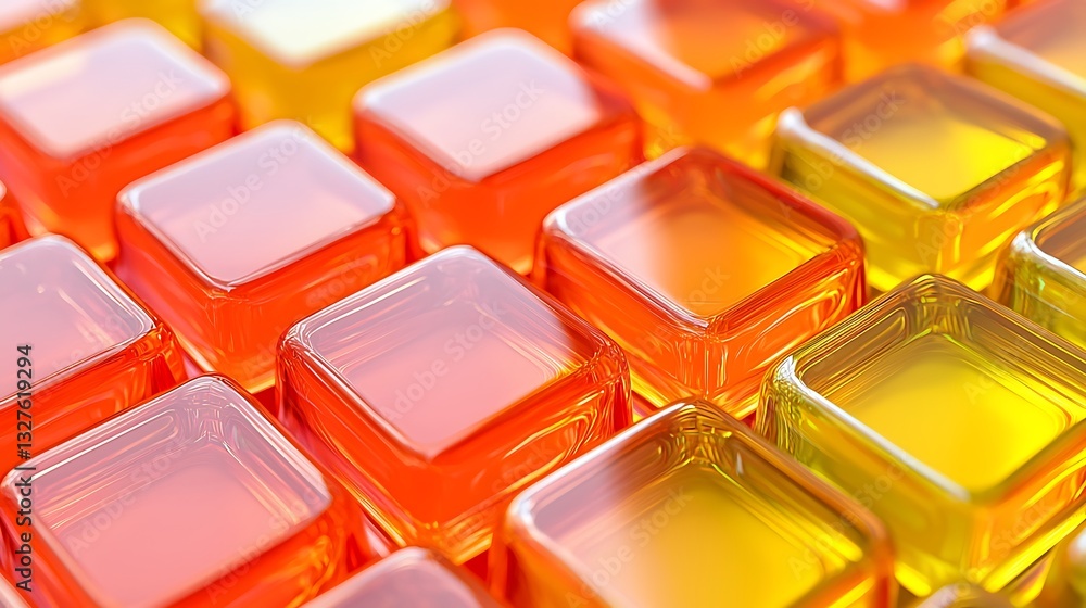 Poster Translucent Cubes Abstract Background Texture