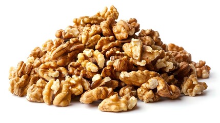 Fototapeta premium Pile of Walnuts Isolated on White Background