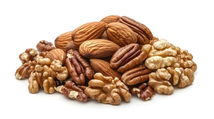 Obraz premium Assorted Nuts Isolated on White Background