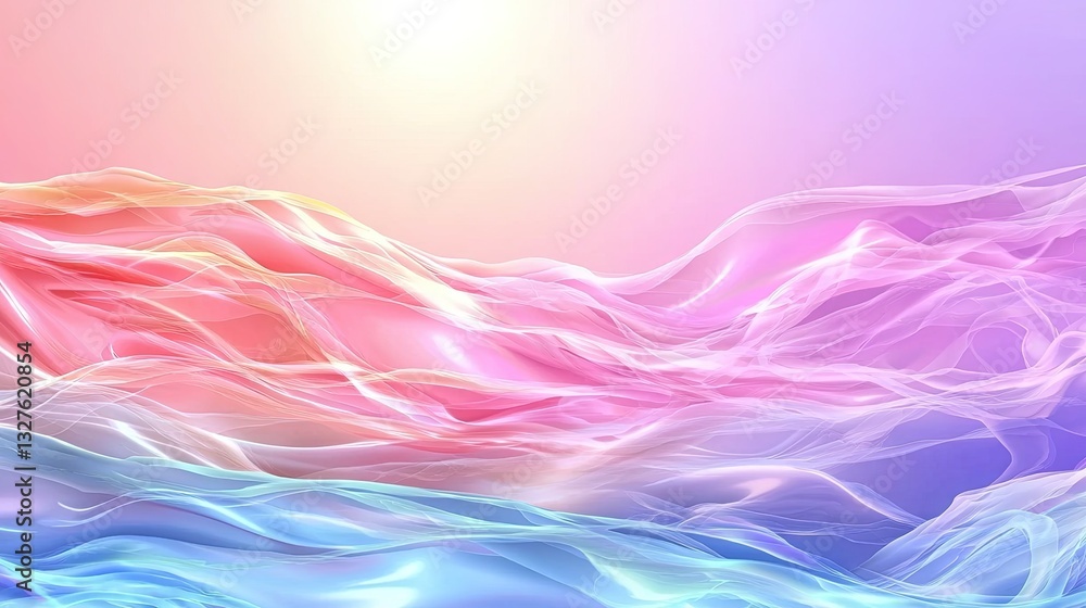 Poster minimalist soft pink and violet gradient waves forming a modern and calming backdrop.