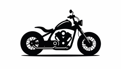 Obraz premium Silhouette of a motorcycle in profile view