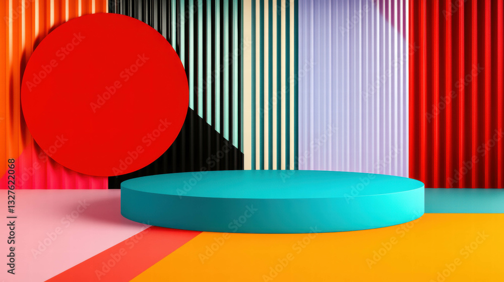 Aufkleber vibrant abstract background with colorful podium for modern display and design