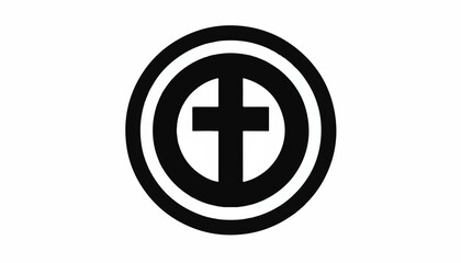 Obraz premium Abstract symbol with cross in circular design