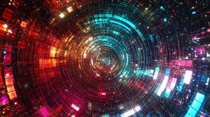 Abstract Colorful Digital Art Technology Design