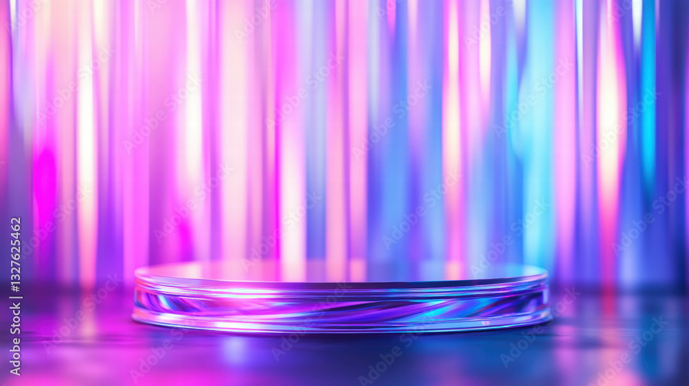 Aufkleber vibrant abstract background with illuminated podium for modern display design