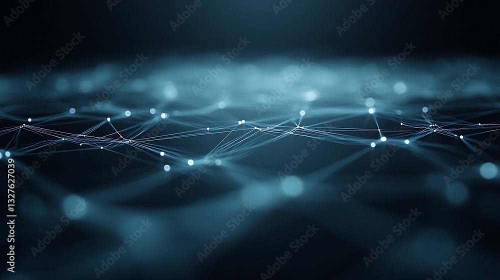 Poster sophisticated network connections symbolizing complex interconnectedness in tech