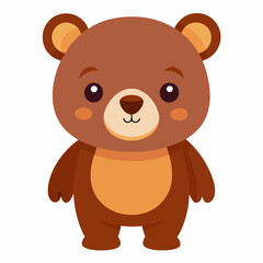 Fototapeta premium an adorable cartoon brown bear, featuring a cute smiling face