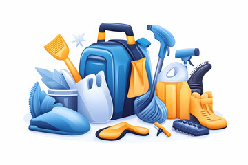 Fototapeta premium Cleaning tools and supplies