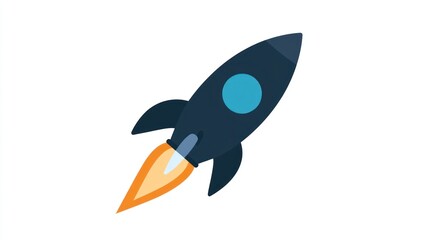 Fototapeta premium A sleek rocket launching into space with vibrant flames ideal for technology and innovation co