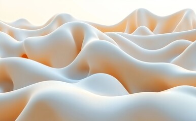 Obraz premium A background featuring elegant, cream-colored paper waves that flow smoothly, giving a sense of depth and gentle movement