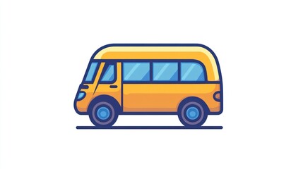 A vibrant yellow bus illustration perfect for educational materials transportation themes an