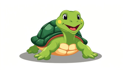 Cute cartoon turtle smiling in a playful pose