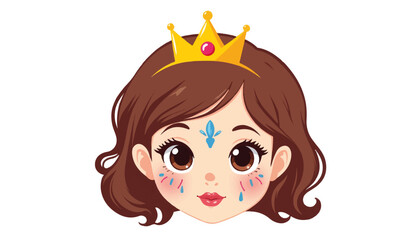 Cute princess character with crown and makeup