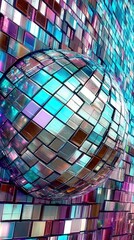 Geometric Mosaic Design: A Colorful Architectural Facade