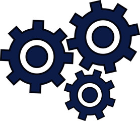 Gear vector set. Simple gear collection.