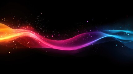 Graceful Stream of Light and Color Blending Softly into a Mesmerizing Dance of Vibrancy Highlighting the Interaction Between Orange, Pink, and Blue Against a Dark Canvas