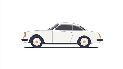 Classic Car Illustration Vintage Vehicle Design with Sleek Lines and Retro Style