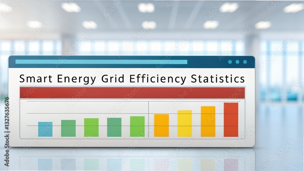 Poster renewable energy concept visual representation of smart energy grid efficiency statistics displayed 