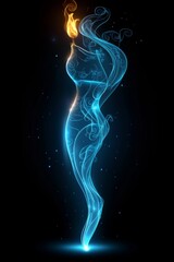 Obraz premium A captivating abstract portrayal of translucent waves in soft blues and whites, lit by subtle sparkles, evokes an ethereal and serene ambiance