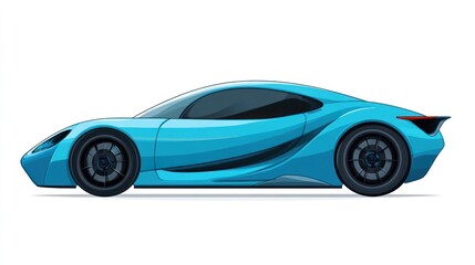 Futuristic Sports Car Design Sleek Blue Aerodynamic Vehicle for HighSpeed Performance and M