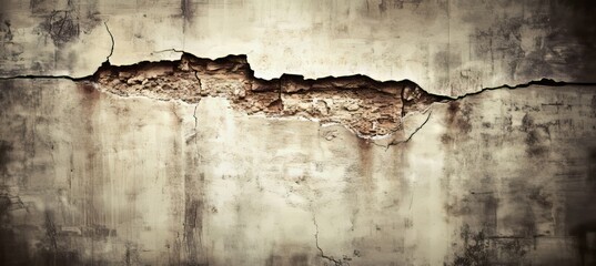 Obraz premium A wall featuring a textured, cracked surface with warm tones, giving it an aged and weathered appearance, perfect for backgrounds in artistic or interior design contexts