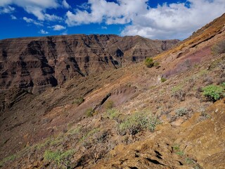 Colorful Volcanic Layers Along Camino de Leche, La Gomera, Canary Islands, Spain