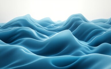 Obraz premium An abstract representation of serene turquoise waves, fostering a calming and peaceful environment with its soft curves and textures