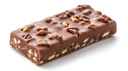 Tasty protein bar isolated on white background