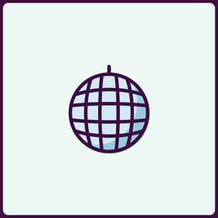 Stylized Disco Ball Icon with Grid Pattern for Party and Dance Themes