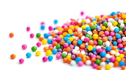Colorful Sprinkles Isolated on White Background