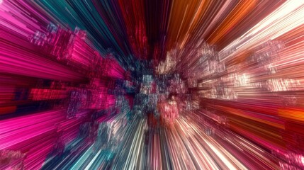 Stunning Digital Abstract Art with Intricate Geometric Patterns and Vibrant Colors