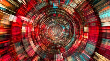 Abstract Colorful Digital Art with Intricate Geometric Patterns