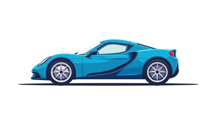 Sporty Blue Coupe Sleek Design with Dynamic Lines and Modern Wheels for Automotive Enthusiasts