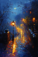 sunset over the river