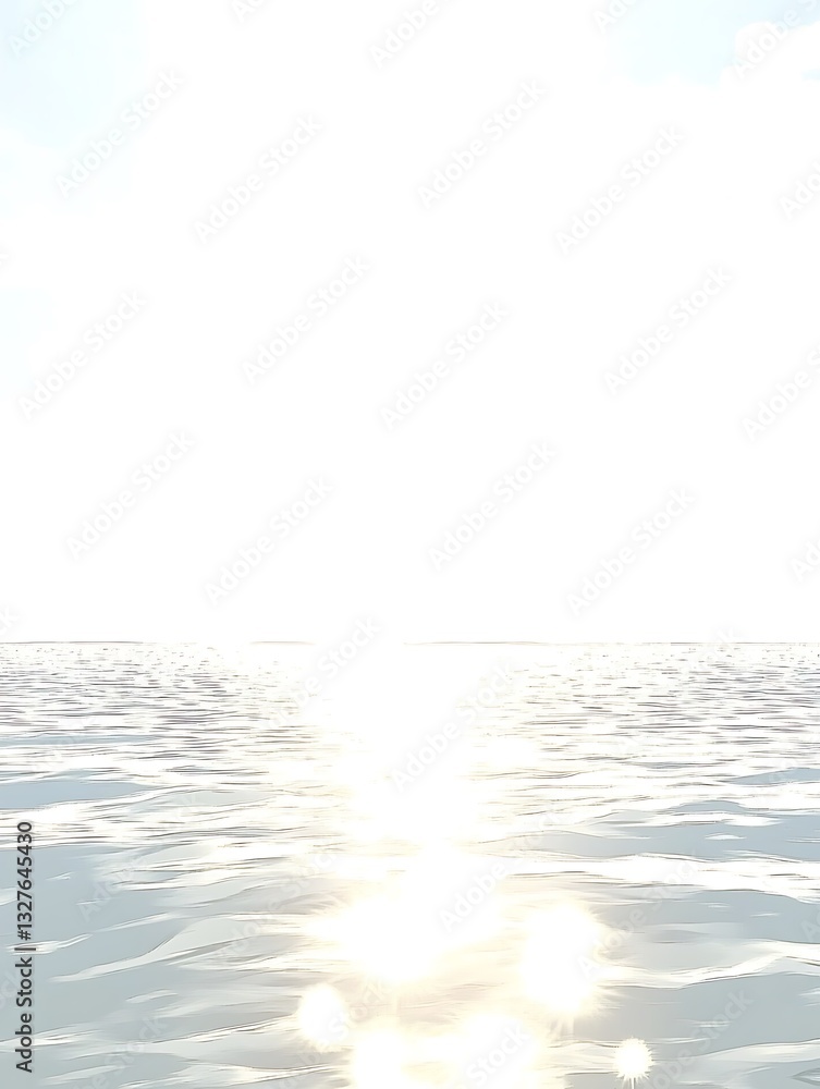 Poster sunlight reflecting and sparkling over soft ocean waves on a summer day