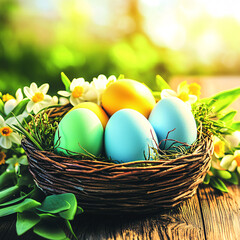 Obraz premium A representative image of Easter Day, featuring a vibrant and festive composition