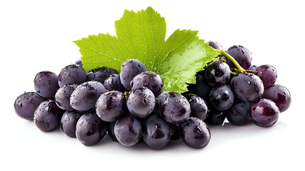 Fototapeta premium Fresh Black Grapes isolated on white background