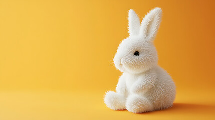 white rabbit on a red background
