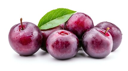 Obraz premium Fresh Plums isolated on white background