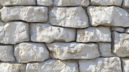 Detailed Close-up View of a Stunning White Stone Wall, Perfect for Architectural Design Inspiration.